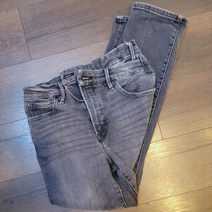 Good American Jeans Size 4 90s Criss Cross Gray Black Distressed Grunge